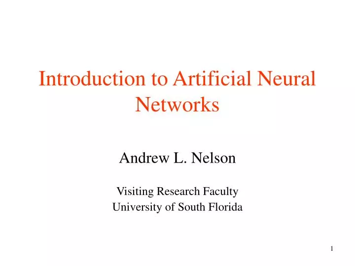 introduction to artificial neural networks