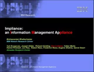 Impliance: an I nformation M anagement Ap pliance