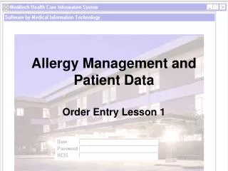 Allergy Management and Patient Data