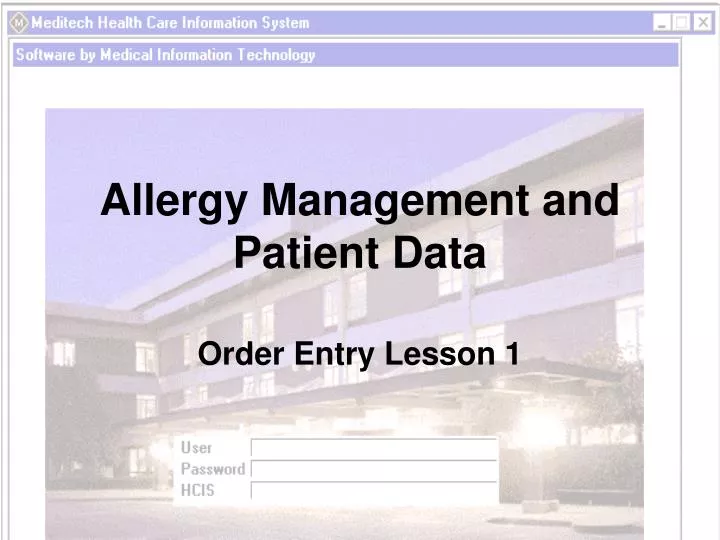 allergy management and patient data
