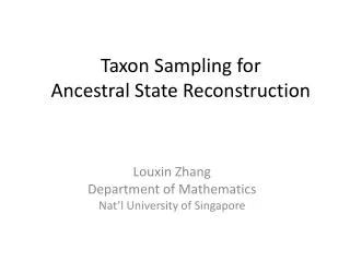 Taxon Sampling for Ancestral State Reconstruction