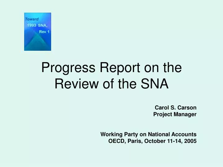 progress report on the review of the sna
