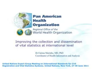 Improving the collection and dissemination of vital statistics at international level