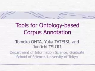 Tools for Ontology-based Corpus Annotation