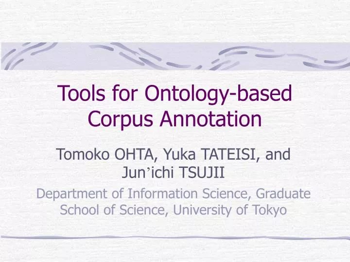 tools for ontology based corpus annotation