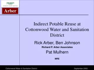 Indirect Potable Reuse at Cottonwood Water and Sanitation District
