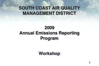2009 Annual Emissions Reporting Program