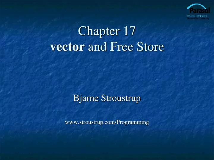 chapter 17 vector and free store