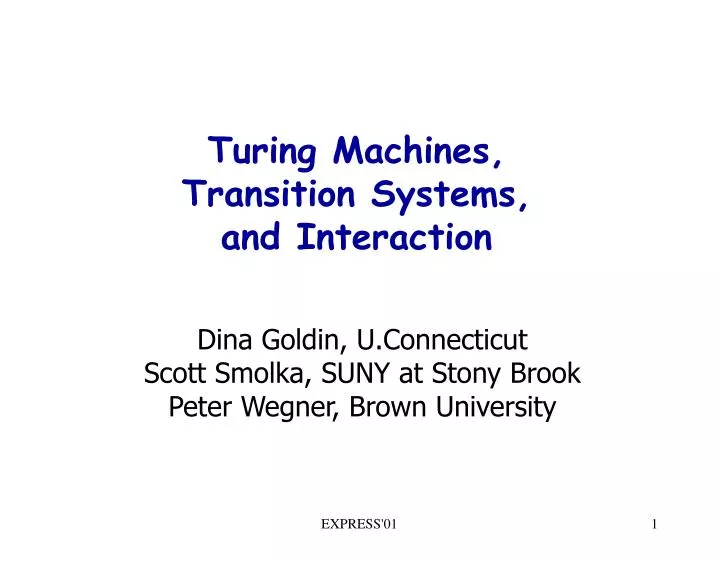 turing machines transition systems and interaction