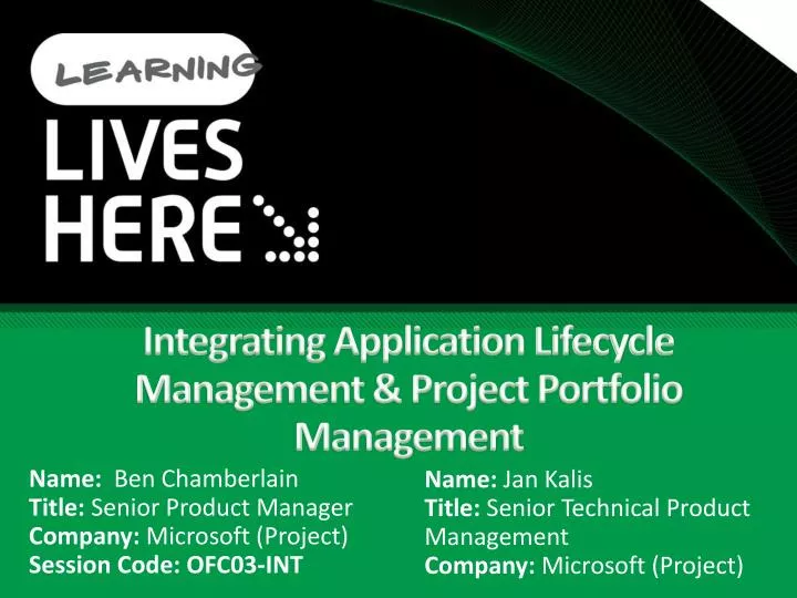 integrating application lifecycle management project portfolio management
