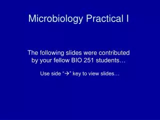 Microbiology Practical I