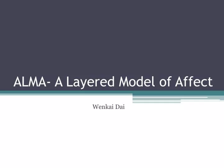 alma a layered model of affect