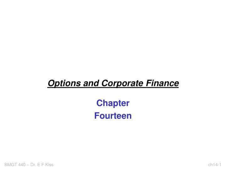 options and corporate finance