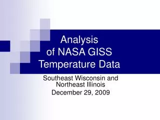 Analysis of NASA GISS Temperature Data