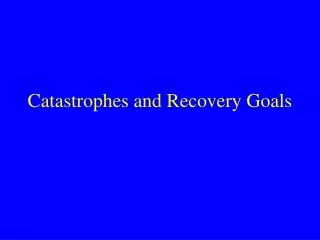 Catastrophes and Recovery Goals