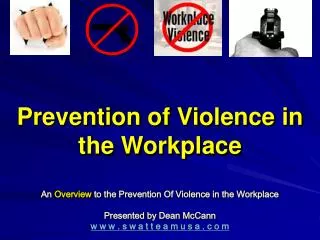 Prevention of Violence in the Workplace