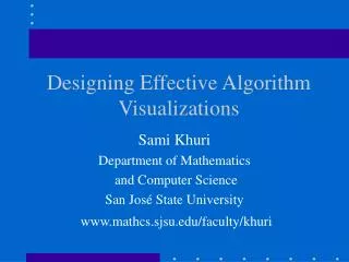 Designing Effective Algorithm Visualizations