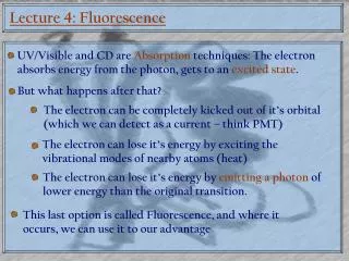 Lecture 4: Fluorescence