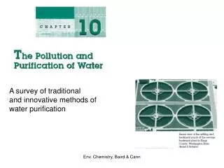 A survey of traditional and innovative methods of water purification