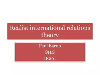 Realist international relations theory