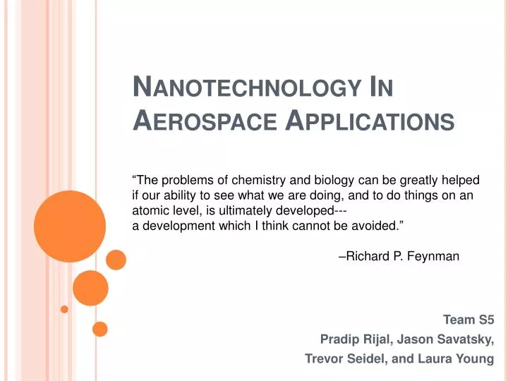 nanotechnology in aerospace applications