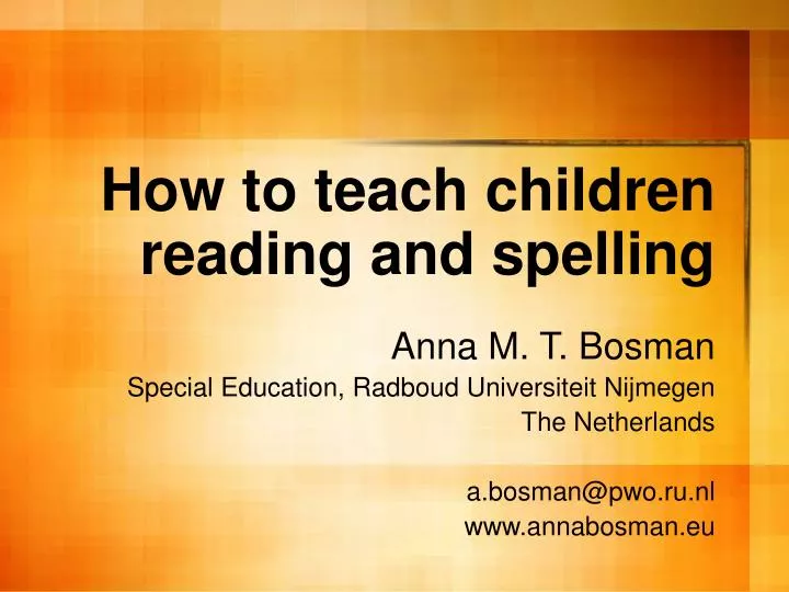 how to teach children reading and spelling