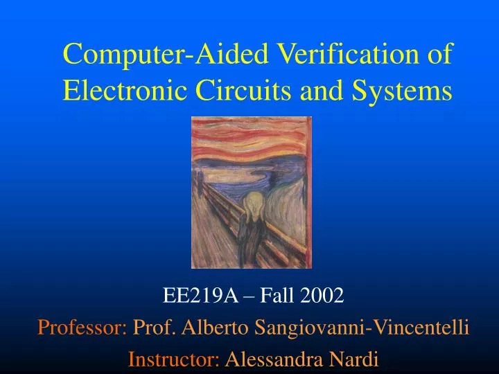 computer aided verification of electronic circuits and systems