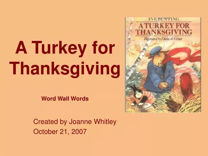 a turkey for thanksgiving word wall words