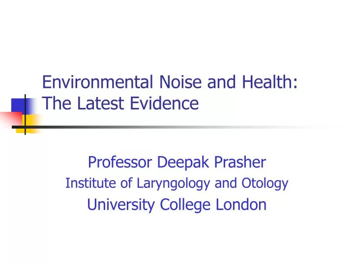 environmental noise and health the latest evidence