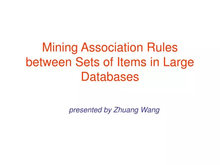 mining association rules between sets of items in large databases