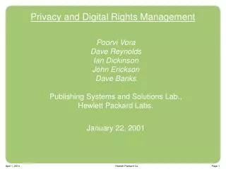 Privacy and Digital Rights Management