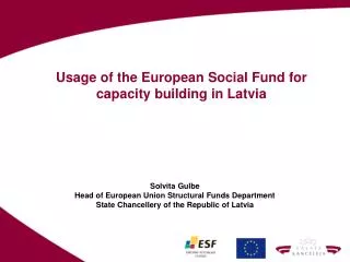 Usage of the European Social Fund for capacity building in Latvia