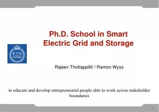 Ph.D. School in Smart Electric Grid and Storage