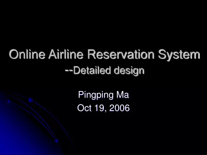 online airline reservation system detailed design
