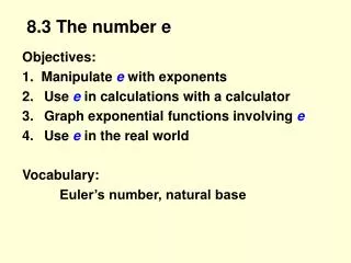 8.3 The number e