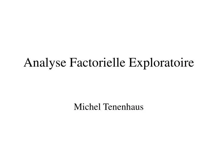 analyse factorielle exploratoire