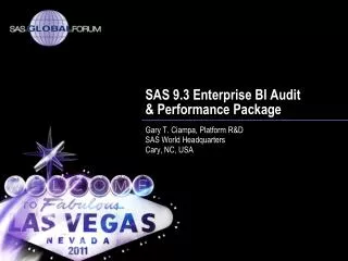 SAS 9.3 Enterprise BI Audit &amp; Performance Package