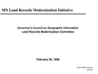 MN Land Records Modernization Initiative
