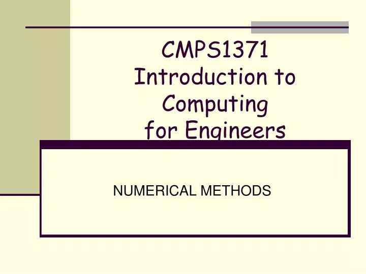cmps1371 introduction to computing for engineers