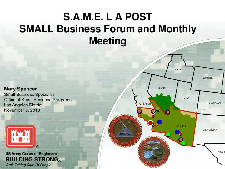 s a m e l a post small business forum and monthly meeting
