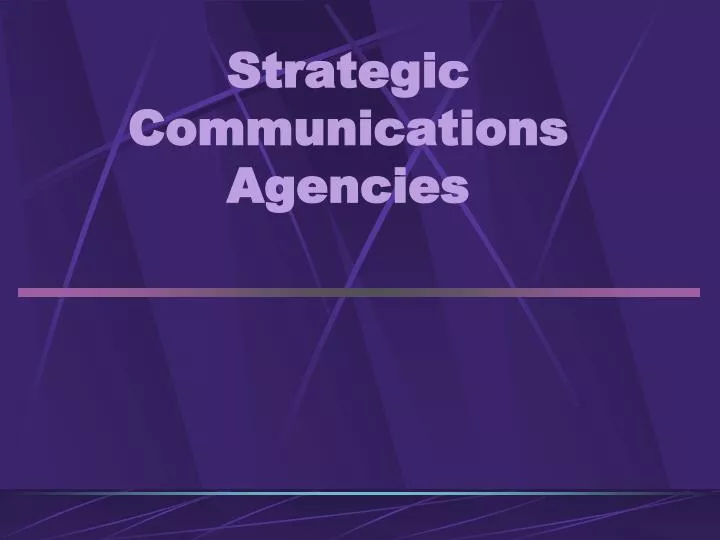 strategic communications agencies