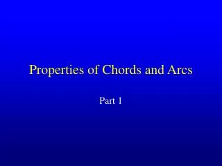 Properties of Chords and Arcs