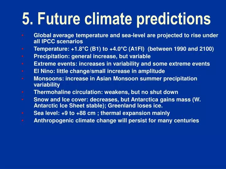 5 future climate predictions