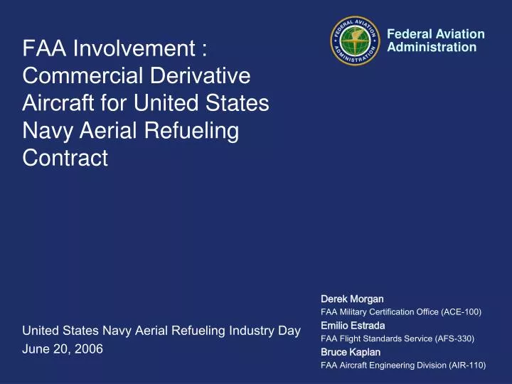 faa involvement commercial derivative aircraft for united states navy aerial refueling contract