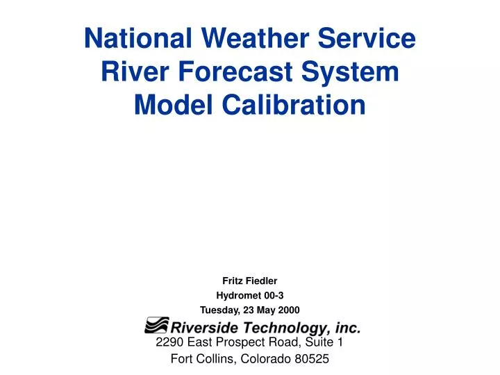 national weather service river forecast system model calibration