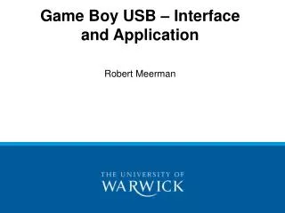 Game Boy USB – Interface and Application