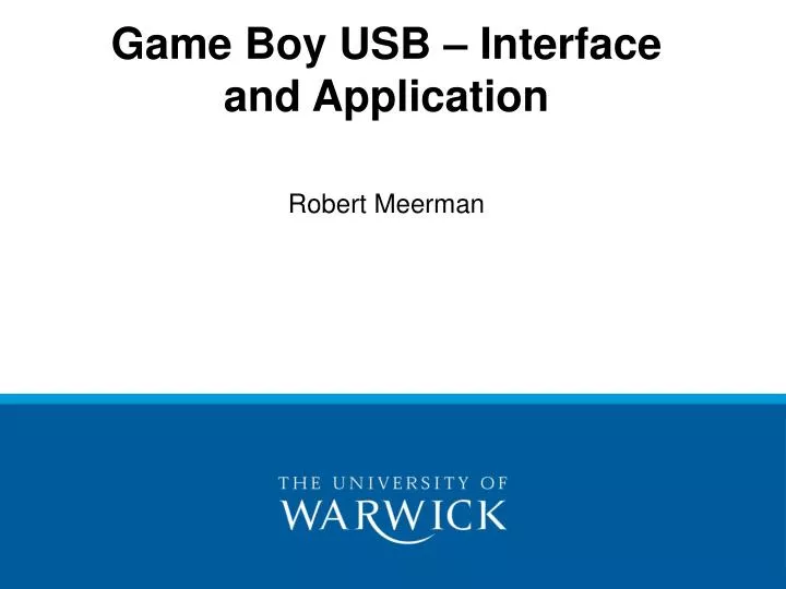 game boy usb interface and application