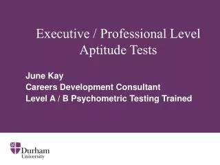 Executive / Professional Level Aptitude Tests