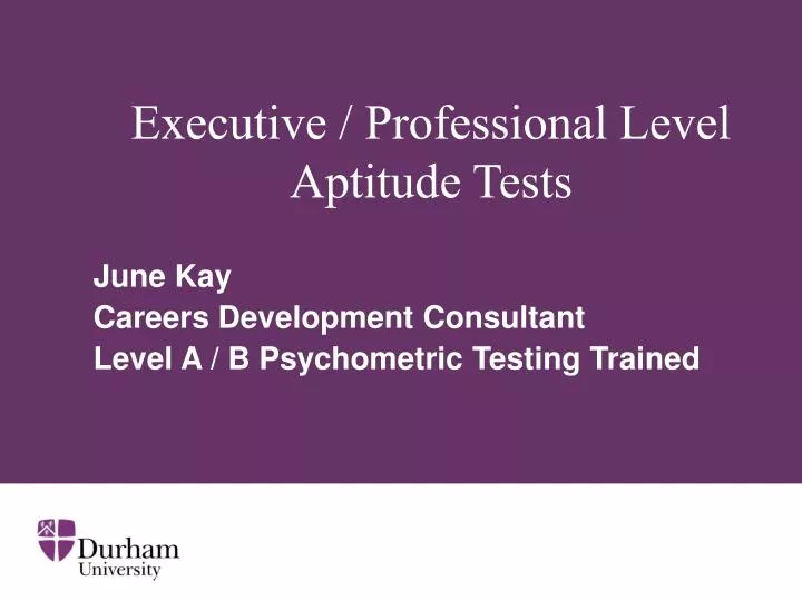 executive professional level aptitude tests