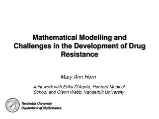 Mathematical Modelling and Challenges in the Development of Drug Resistance